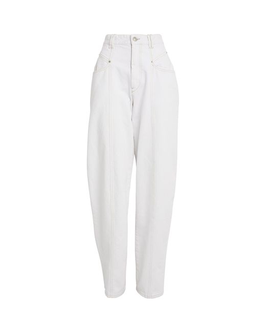 Isabel Marant White Vetan Relaxed Wide-leg Jeans
