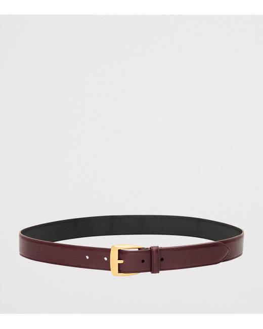 Saint Laurent Red Leather Trapezoid Belt