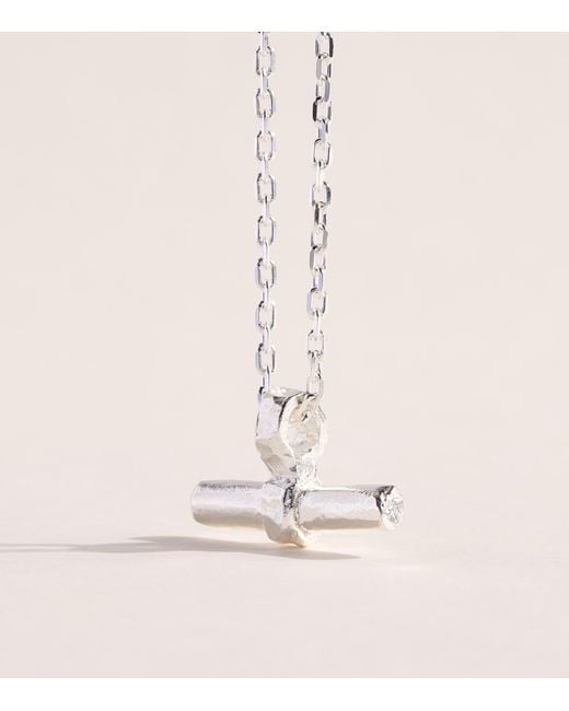 The Ouze Natural Sterling T-Bar Necklace for men