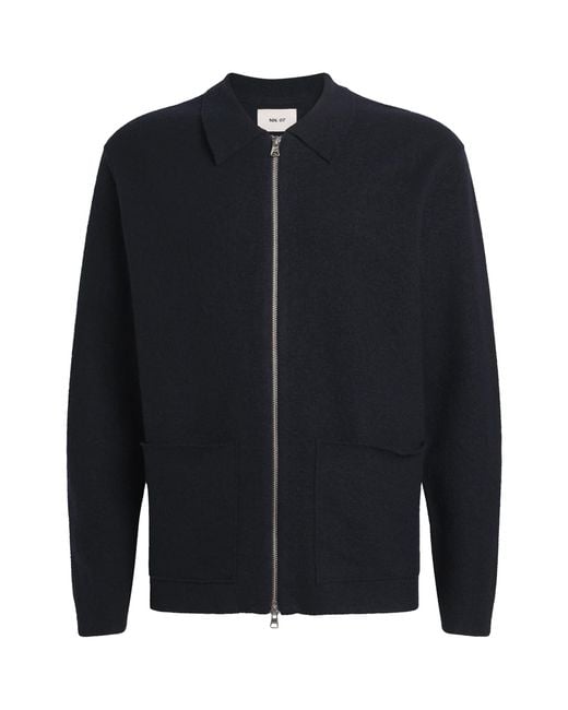 NN07 Blue Wool Jonas Overshirt for men