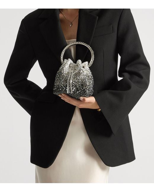 Jimmy Choo Black Embellished Bon Bon Top-Handle Bag