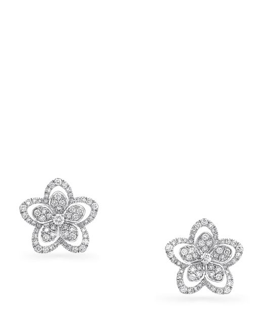 Graff Metallic And Diamond Wild Flower Stud Earrings