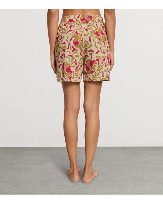 Hanro Red Cotton-Modal Printed Shorts
