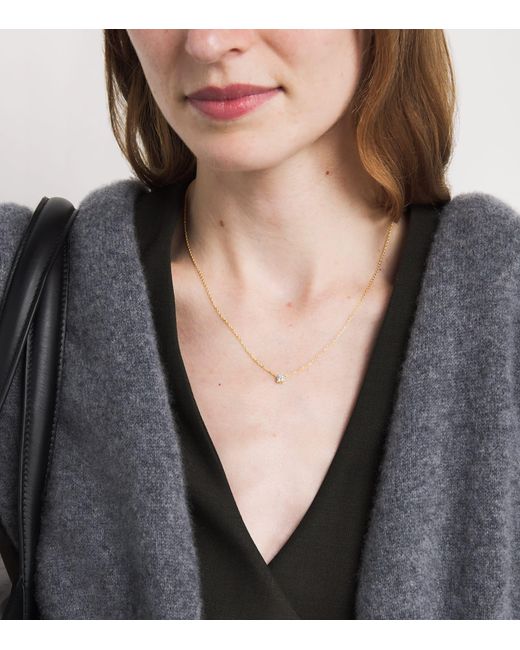 Harrods Metallic And Diamond Pendant Necklace