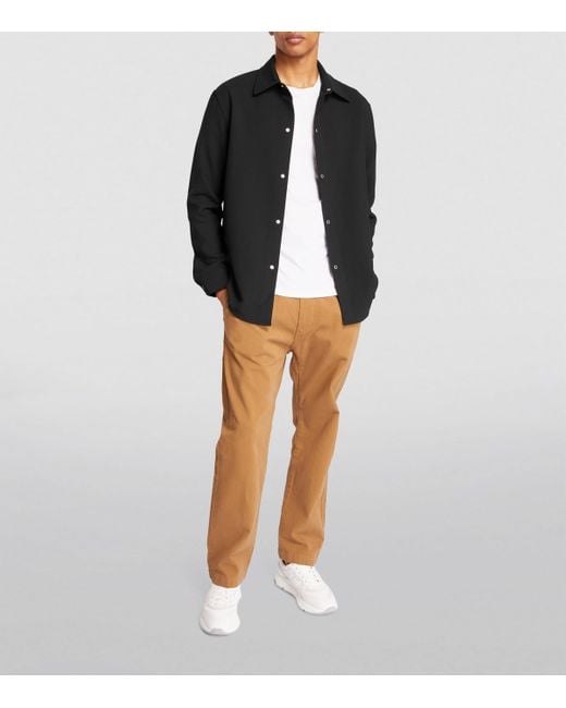 Sandro Black Long-Sleeve Press-Stud Shirt for men