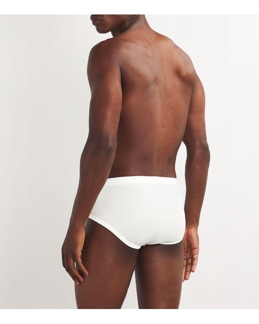 Hanro White Mercerised Cotton Briefs for men