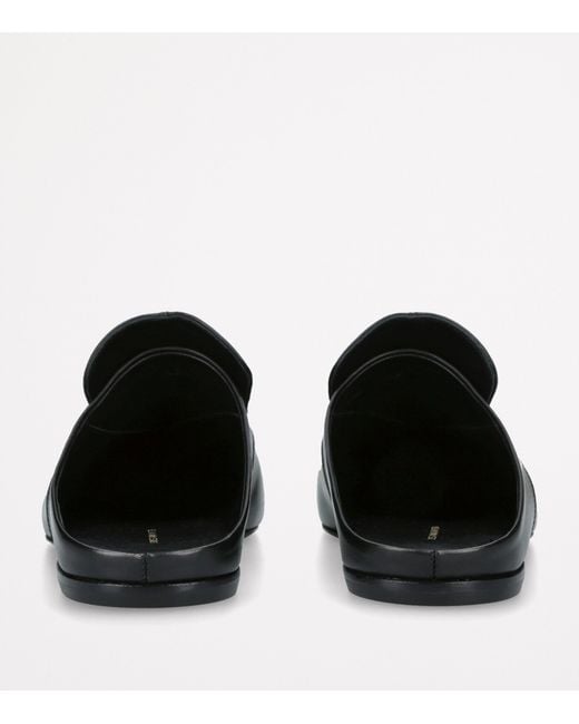 Dries Van Noten Black Leather Square-Toe Mules for men