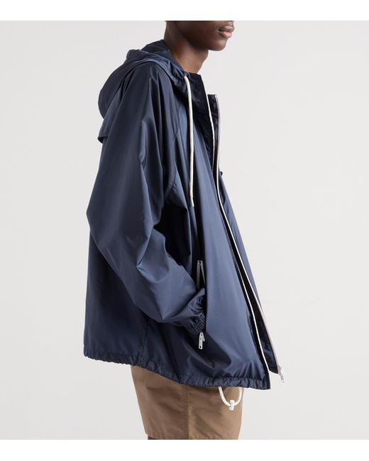 Prada Blue Re-Nylon Hooded Oversized Jacket for men