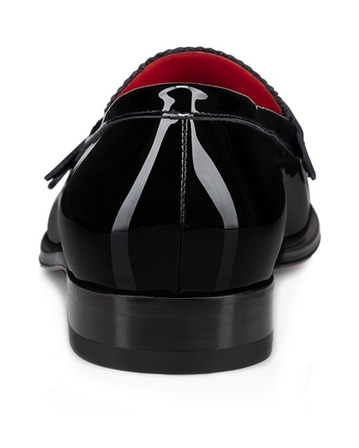 Christian Louboutin Black Mocloon Patent Leather Loafers for men