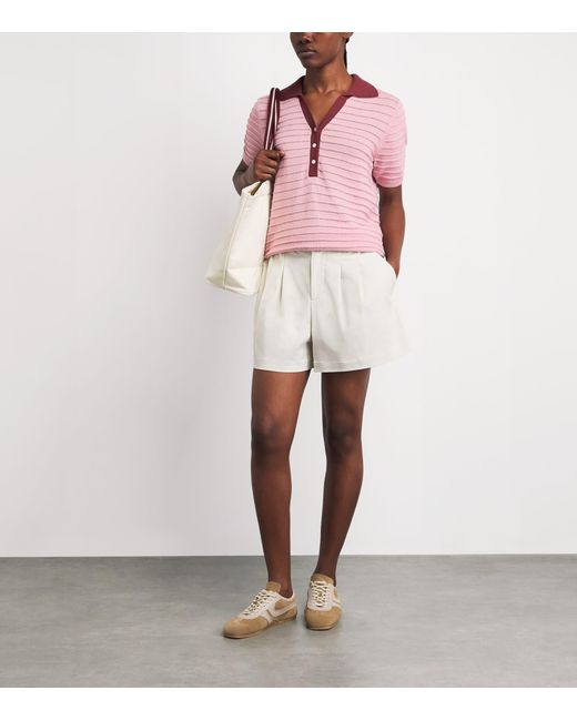Varley Pink Knitted Wren Polo Shirt