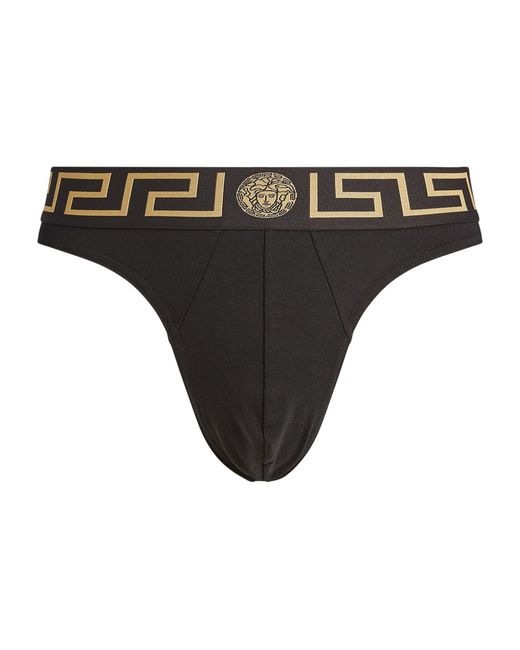 Versace Ver Thong Iconic Greca Wb in Black for Men | Lyst