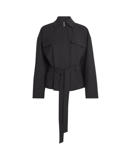 Theory Black Stretch-Wool Field Jacket