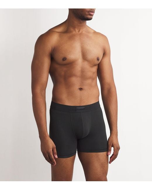 Skims Black Stretch-Cotton Boxers for men