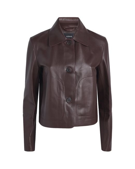 Arma Brown Kaylee Leather Jacket
