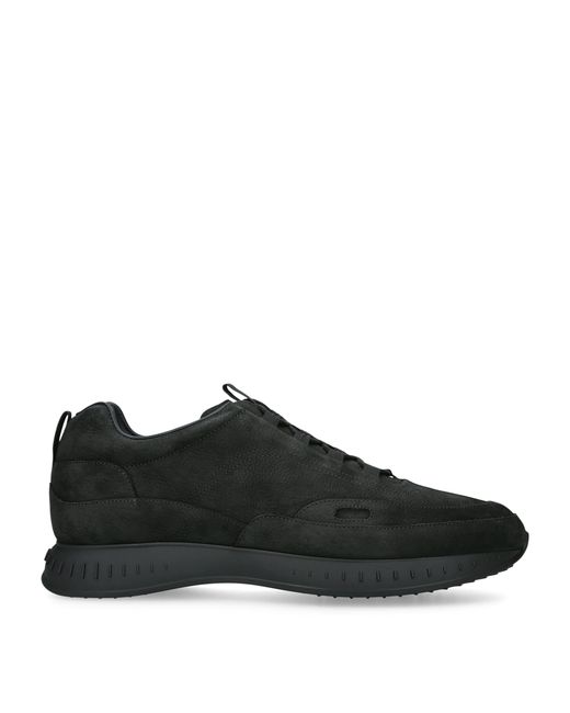 John Lobb Nubuck Leather Stream Sneakers in Black for Men | Lyst