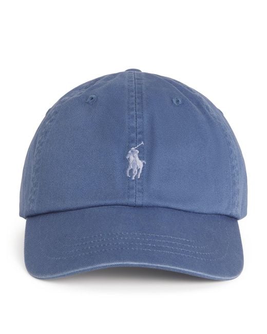 Polo Ralph Lauren Blue Cotton Polo Pony Baseball Cap for men