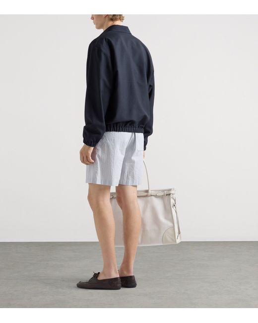 Prada Blue Wool-Mohair Bomber Jacket for men