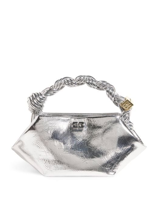 Ganni Mini Metallic Bou Top-Handle Bag