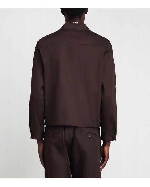 Sandro Brown Cotton Collared Jacket for men