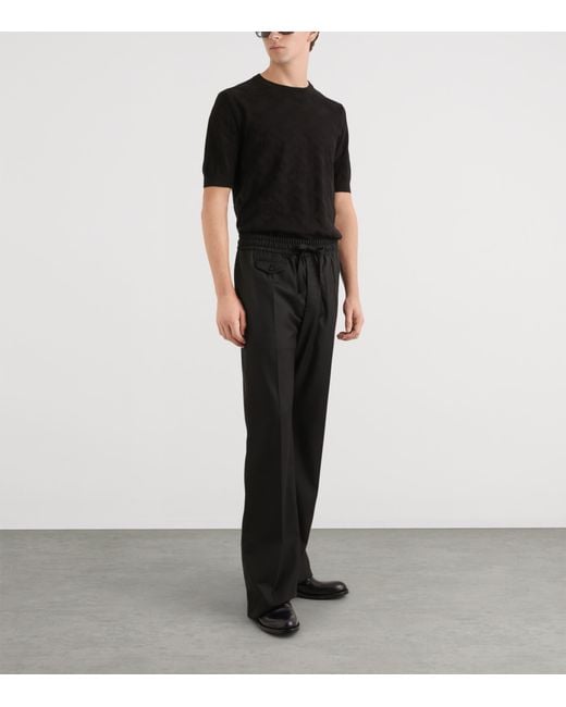 Dolce & Gabbana Black Silk Jacquard T-Shirt for men