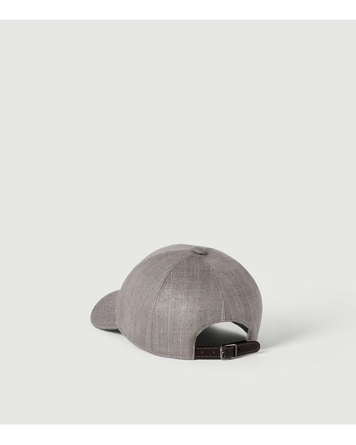 Brunello Cucinelli Gray Wool-Blend Cap for men
