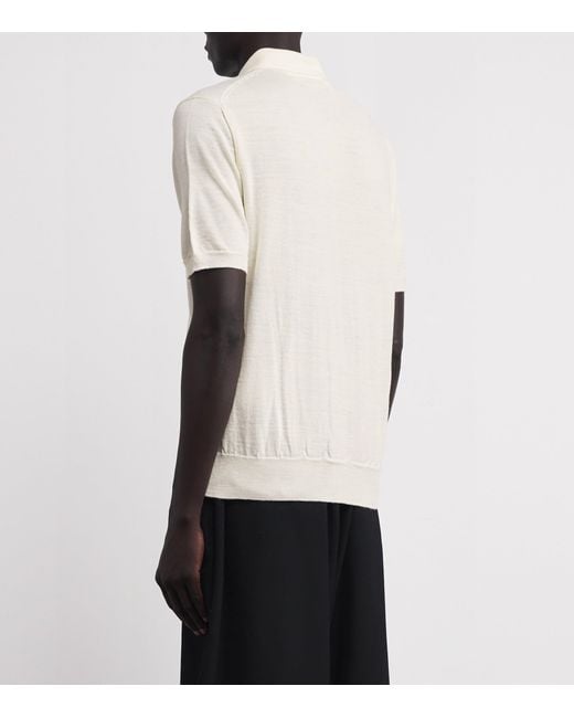 COMME DES GARÇONS PLAY White Wool Heart Logo Polo Shirt for men