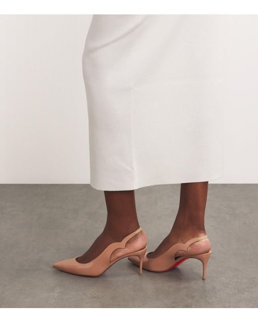 Christian Louboutin Pink Hot Chick Sling Patent Leather Slingback Pumps 70