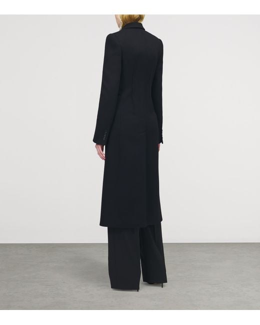 McQueen Black Wool Single-Breasted Coat