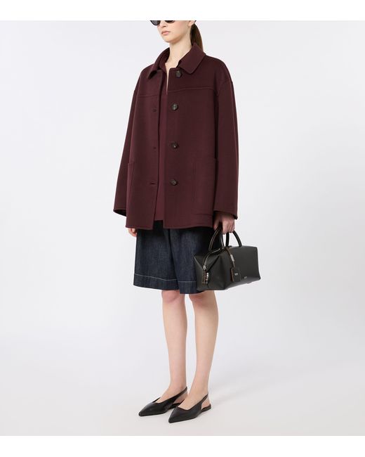 Max Mara Purple Virgin Wool Short Coat