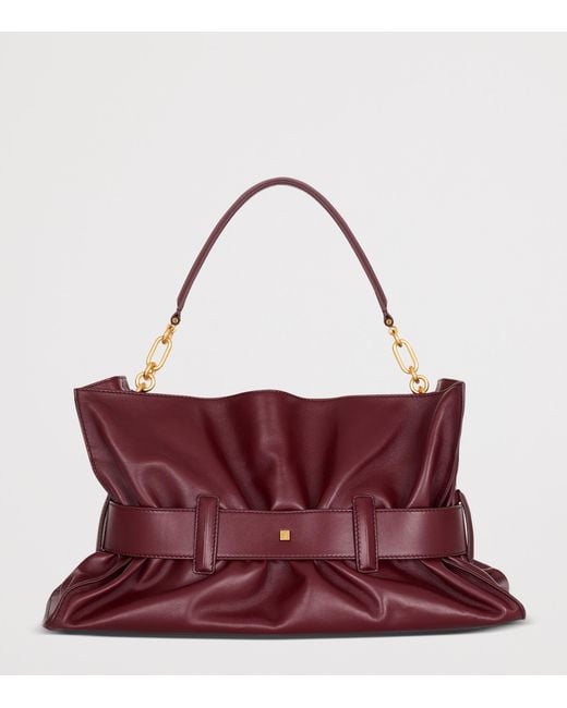 Balmain Purple Medium Leather Anthem Shoulder Bag