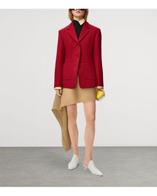 Loewe White Cotton-Blend Draped Mini Skirt
