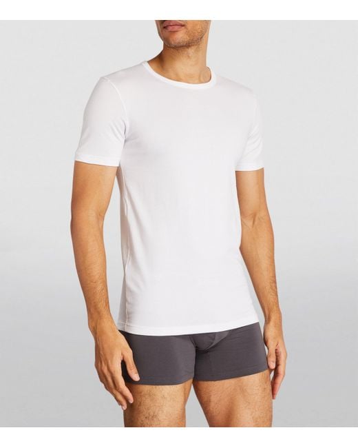 Boss White Cotton-Blend T-Shirt for men