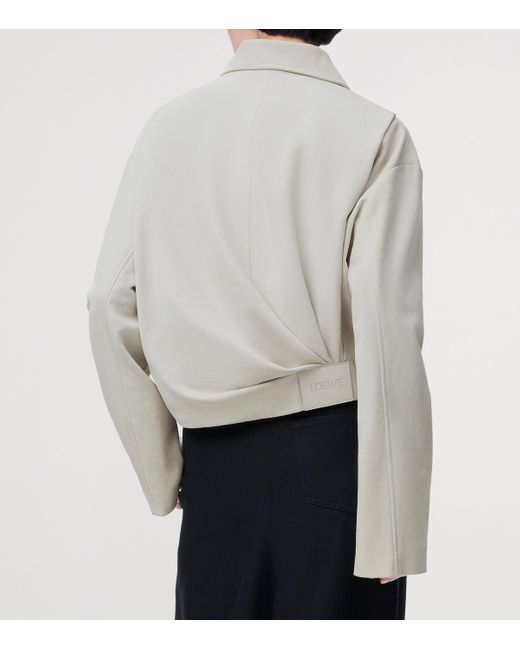 Loewe Gray Draped Suede Jacket