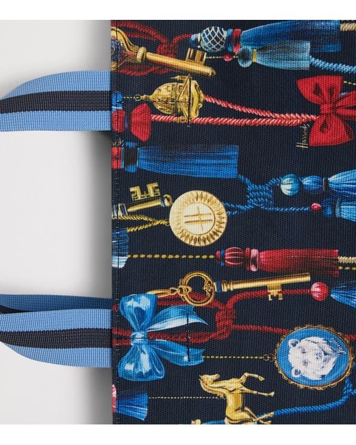 Harrods Blue Small Tassel Tote Bag