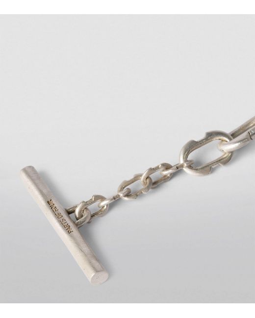Parts Of 4 Metallic Acid-treated Silver Deco Link Bracelet