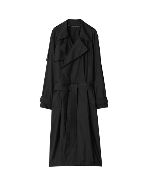 Burberry Black Silk Trench Coat for men