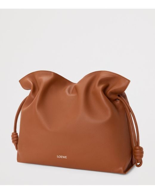 Loewe Brown Large Leather Flamenco Shoulder Bag