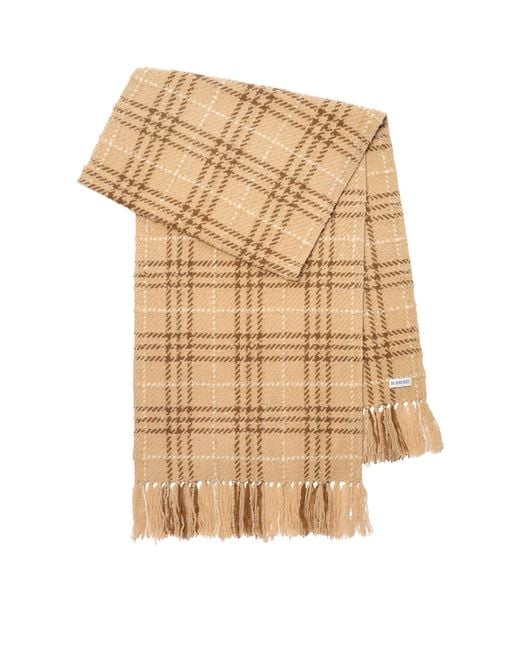Burberry Natural Cashmere-Wool-Silk Sequin Check Scarf