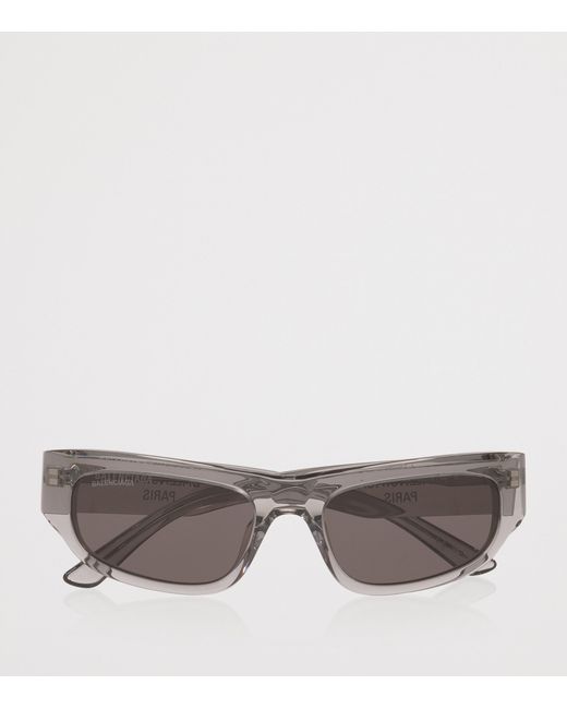 Balenciaga Gray Rectangular Sunglasses