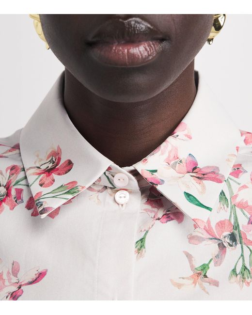 Erdem White Cotton Floral Short-Sleeve Shirt