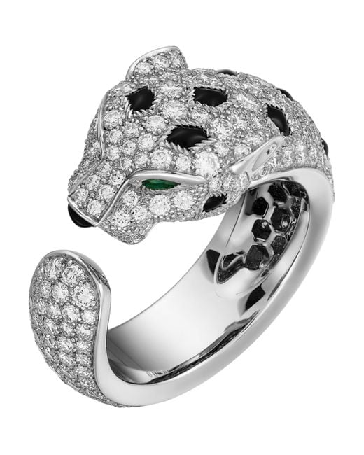 Cartier Metallic And Diamond Panthère De Ring