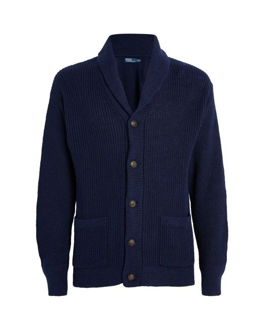 Polo Ralph Lauren Blue Linen-cotton Cardigan for men