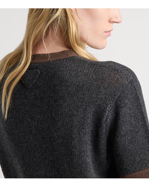Prada Black Cashmere Crew Neck Sweater