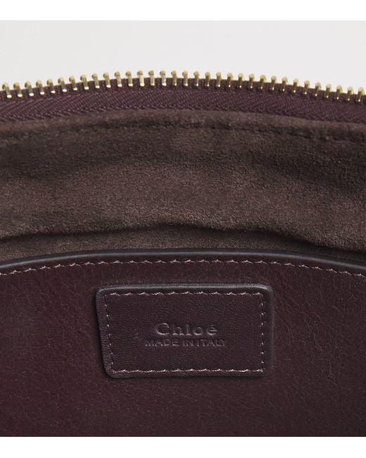 Chloé Purple Leather-Snakeskin Chain Horse Shoulder Bag