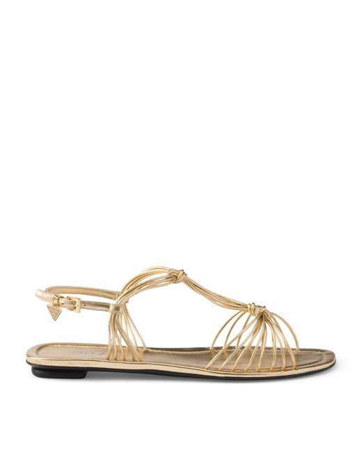 Prada Natural Nappa Leather Sandals