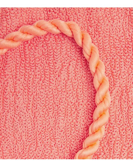 Hunza G Pink Twisted-Strap Camille Swimsuit