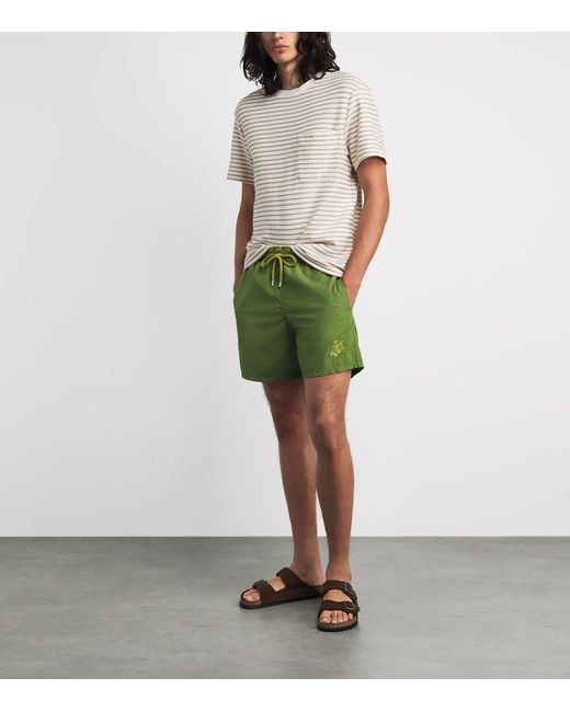 Vilebrequin Green Moku Ronde Des Tortues Swim Shorts for men