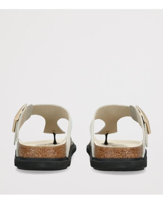 Birkenstock White Patent Leather Gizeh Sandals