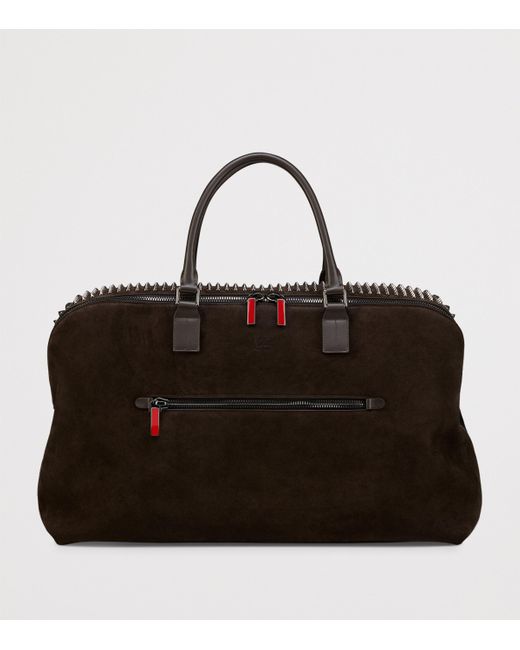 Christian Louboutin Black Suede Funky Weekender Duffle Bag for men