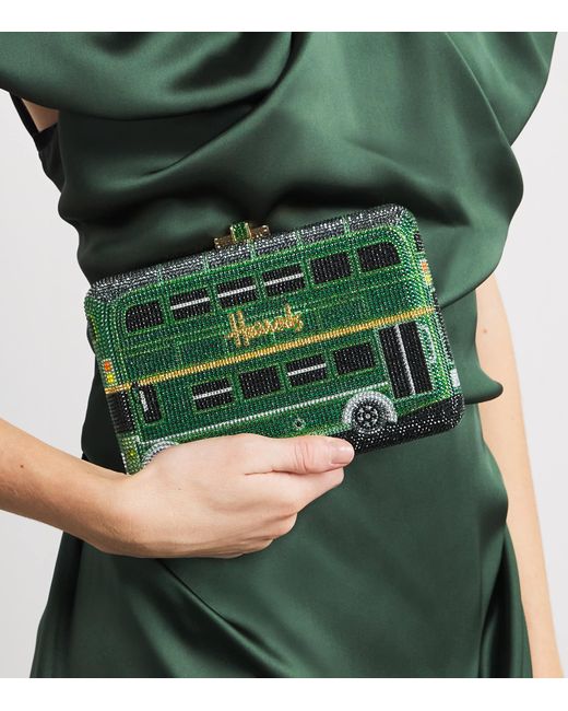 Judith Leiber Green X Harrods Exclusive Slim Slide Clutch Bag